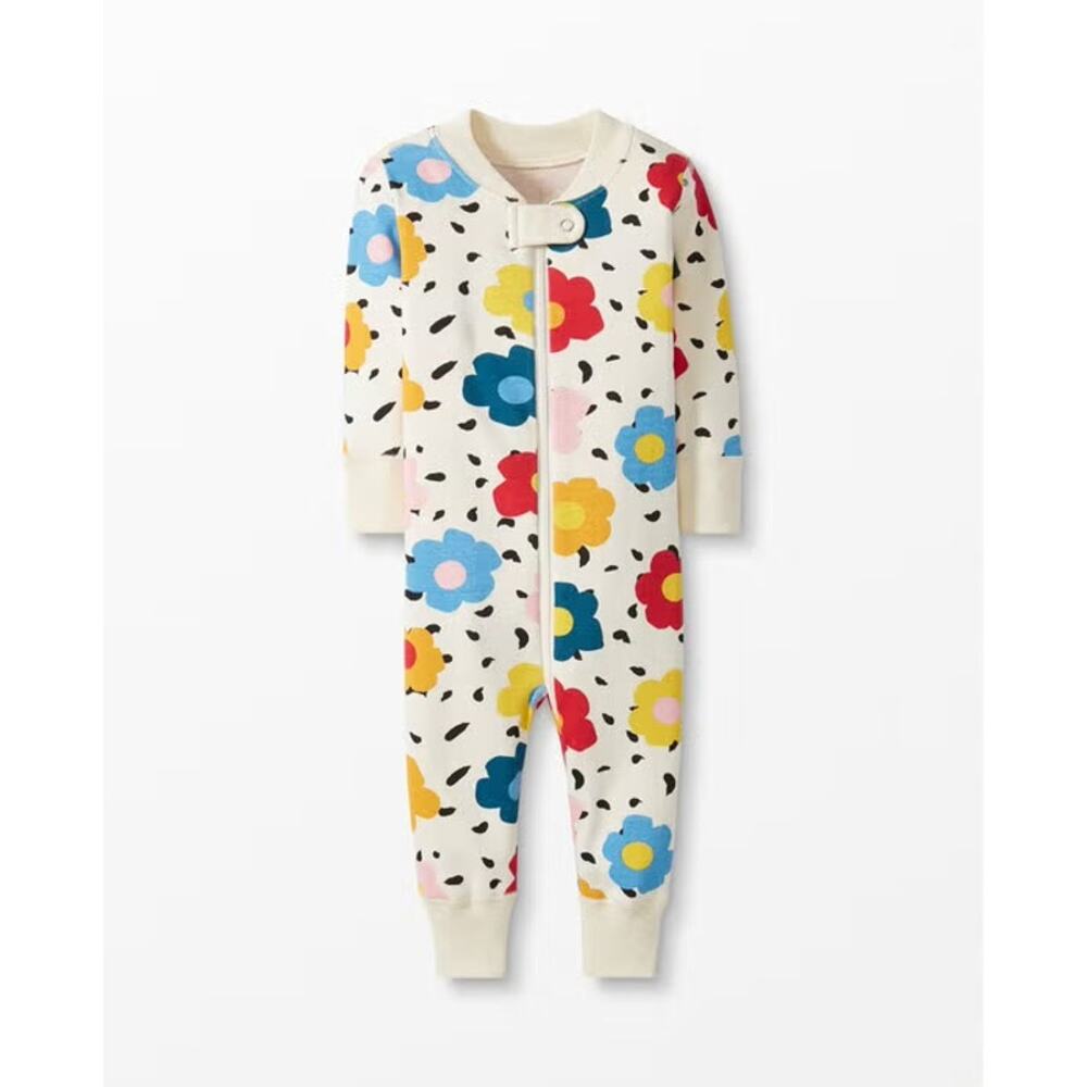 Hanna Andersson Baby Zip Sleeper Organic Cotton Floral Pajamas Summer Flowers 2T